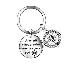 Niceter Graduation Gift For Mens Womens Boys Girls Personalized Compass Pendant Keychain Key Chains Rings