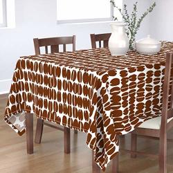 Roostery Tablecloth Coffee Beans Binary Code Coffee Java Coding Brown Veera Pfaffli Print Cotton Sateen Tablecloth 70IN X 70IN