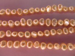 Freshwater Pearls - Potato Shape - Peach - 37CM String