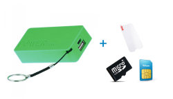 Powerbank Accessory Bundle - Green Incl. 1.2gb Starter Pack + Screen Protector + Sd Card