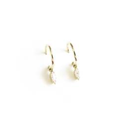 The Asteria Drop Earrings - Channel Set In Yellow Gold - 1.5CM
