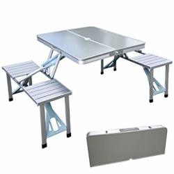 CLASS - Foldable Aluminum Picnic Table With Chair - Grey 4 Seater