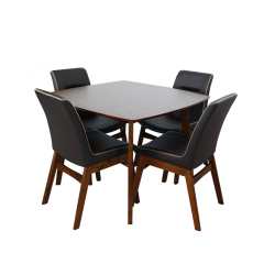 New York 5 Piece Dining Table And Chairs Walnut