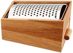 Sagaform Stainless Steel Cheese Grater With Oak Cheese Catcher