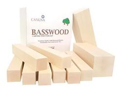 Canusa Services Best Value Premium Basswood Carving whittling Large Beginners Kit. 25% More Wood Than Other Large Kits Suitable For Kids Or Adults Beginner To Expert. Unfinished