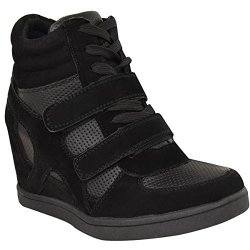 Fashion Thirsty Womens Hi Top Wedge Sneakers Trainers Sport Ankle Boots Size 10