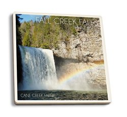 Lantern Press Fall Creek Falls State Park Tennessee - Cane Creek Falls Set Of 4 Ceramic Coasters - Cork-backed Absorbent