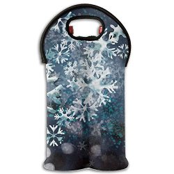 Fomete Snowflakes Wine Travel Carrier & Cooler Bag 2-BOTTLE Wine Carrying Tote