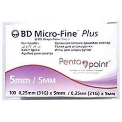 Bd Micro-fine Penta Point Sterile Pen Needles 5MM X 31G 100 Units
