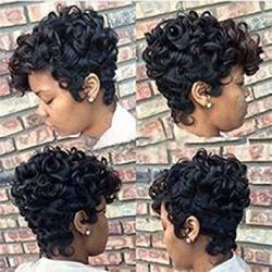 Short Ombre Brown Black Curly Hair Wigs For Black Women Synthetic Short Wigs For Black Women African American Women Wigs