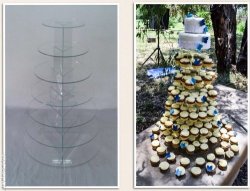 7 Tier Round Glass Cake cupcake Stand Stackable