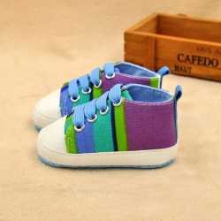 Baby Shoes Rainbow Canvas Sneakers 6 - 12 Mths