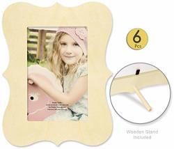 Unfinished Wooden Picture Frames For Crafts - Unfinished Wood Frames With Stand Make Your Own Picture Frames Paintable Frames Fits A 4X6 Inch Photo