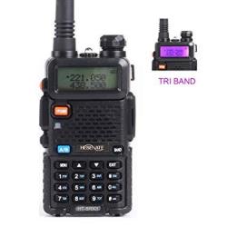 Hesenate HT-5RX3 Tri-band Handheld Transceiver 136-174MHZ 220-260MHZ 400-520MHZ Two Way Radio Walkie Talkie Ham
