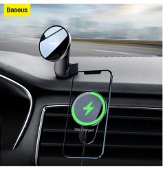 Baseus 15W Wireless Magnetic Car Charger Vent dash Mount For Iphone 12 Series