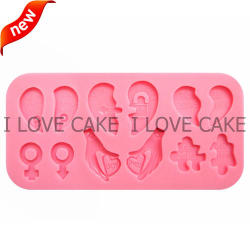 Heart Lovers Silicone Mould For Choclate Or Fondant Size Of Mould 8x6cm