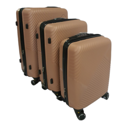 Acesa Hard Shell Wave Elite Suitcase Set 3 Piece - Beige