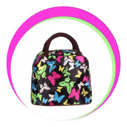 Handbags - Bright Butterfly Design - Polyester - 190x235x155mm
