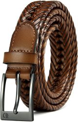 mens braided leather belt