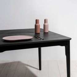 Klip Dining Table - Timber Top - 6 Seater Black Ash