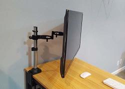 Full Motion Tilt Pan Swivel Desktop Mount For 32" Samsung LG Dell Viewsonic Hp LED Tv monitor Renewed