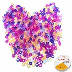 1000 Pcs Uv Beads Glow Beads Multi Color Changing Sun Sensitive Uv Reactive Plastic Pony Beads Glows In The Dark Fun For Jewelry bracelets Making