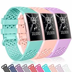 Digihero Bands Compatible With Fitbit Charge 3 Replacement Breathable Accessory Sport Wrist Bands For Fitbit Charge 3 And Charge 3 Se Fitness Activity Tracker