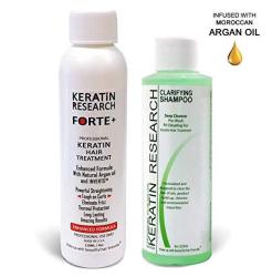 Keratin Forte Keratin Brazilian Keratin Hair Blowout Treatment Extra Strength 120ML With Clarifying Shampoo Enhanced Formula For Curly Hair By Keratin Research Queratina Keratina