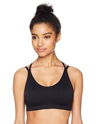 STARTER Women's Seamless Low Impact Cami Sports Bra With Removable Cups Prime Exclusive Black Small