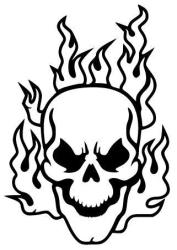 Flaming Skull 2 Vinyl Sticker