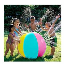 Beach Ball Sprinkler For Outdoor Activities Wouke Inflatable Sprinkler Toy Summer Outdoor Fun Water Toys For Toddlers Boys Girls Backyard Activities & Parties 27.56 Inch A
