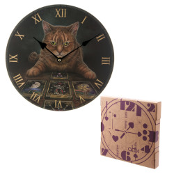 Cat And Tarot Cards Wall Clock