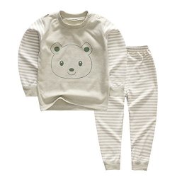 100% Organic Cotton Baby Boys Girls Pajamas Set Long Sleeve Sleepwear 3M-5T TAG70 4-5T Pattern 2