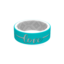 Eternal Love Silicone Rings - Turquoise white 7