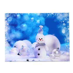 40 X 30cm Operated Led Christmas Xmas Canvas Print Snowman Wall Art