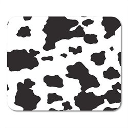 Boszina Mouse Pad Animal Black Skin Cow And Dalmatian Dog Spot White Abstract Camouflage Office Supplies Mouses Pad 9.5X7.9 Inches Mousepad