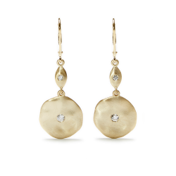 Organic Round Earrings - Solid 9KT Yellow Gold