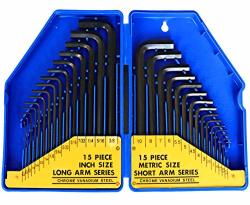 S&r Allen Key Allen Wrench Set Hx 30 Pcs. 0.7 - 10 Mm .02 - .4" Metric And Inches In Practical Plastic Box