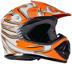 Typhoon Youth Dirt Bike Helmet Off Road Atv Motorcycle Mx Kids Motocross Orange - Small