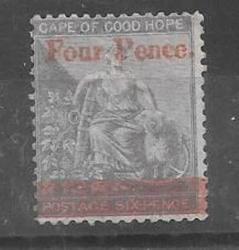 Cape Of Good Hope 1868 4D On 6D Very Fine Mint Very Scarce