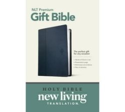 Bible - Nlt Version - Premium Blue Faux Leather Bible - Red Letter