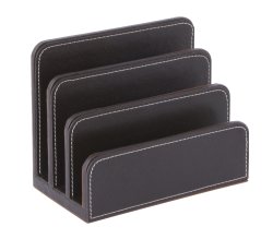 Osco Faux Leather Letter Holder - Brown