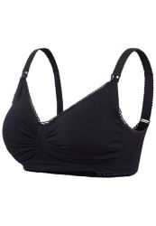 Maternity And Nursing Bra With Padded Carri-gel Support Black Large