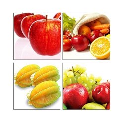 Rihe Fruit Framed Canvas Wall Art Ready To Hang Modern Home Decorations For Living Room Bedroom Office Each Panel SIZE:12X12INCH