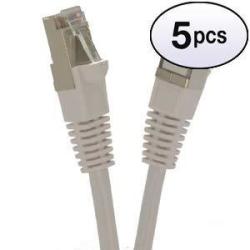 GOWOS Cat7 SSTP 3-Pack - 2 Feet Shielded Ethernet Cable Blue Booted 600Mhz 