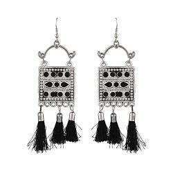 Efulgenz Boho Vintage Antique Ethnic Gypsy Tribal Indian Oxidized Silver Peacock Big Stud Earring Set Jewelry 