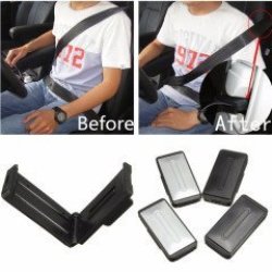 2PCS Car Auto Seat Belt Clips Adjustable Comfort Safety Locking Stopper Extender Sliver Black