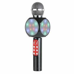 Yuehuam Wireless Bluetooth Karaoke Microphone Portable Microphone And Speaker System For Home Ktv Outdoor Family Party Music For Ios & Android Smartphone Color : Black