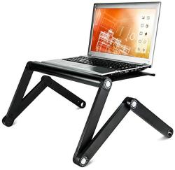 Mount-it Ergonomic Laptop Stand Adjustable Vented Laptop Table Portable And Lightweight Multifunctional For Work School Home And Bed