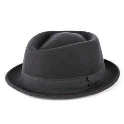 Hat To Socks 100% Wool Diamond Shaped Pork Pie Hat With Grosgrain Band Handmade In Italy